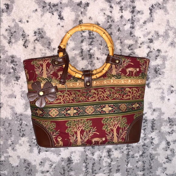 Relic Handbags - Safari Monkey Bamboo Handbag